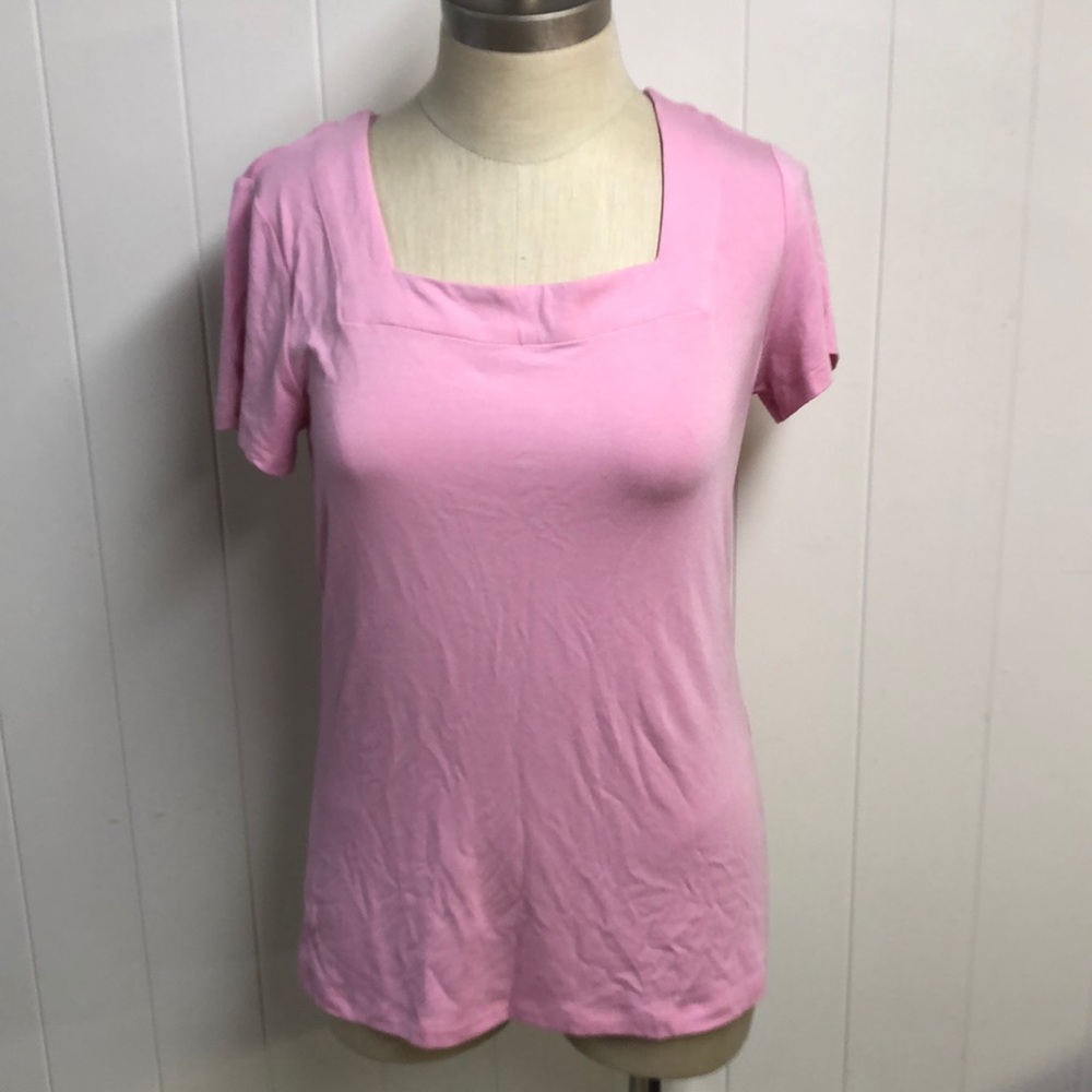 Catherine Malandrino Pink Square Neck Tee ❤️